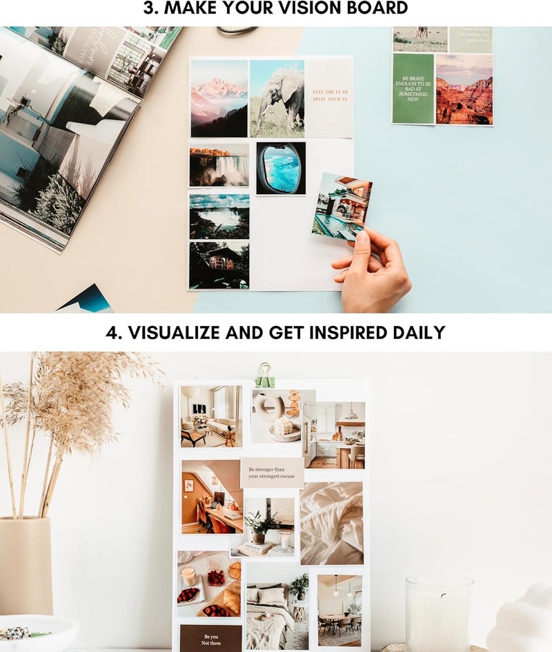 Lamare Vision Board Book - 1000+ Aesthetic Vision Board Images & Motivational Quotes, Vision Board Supplies, Vision Board Kit, Collage Book for Manifestation, Self Care & Goal Setting - Image 4